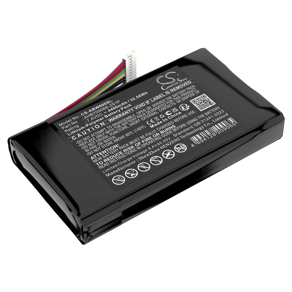 7.4V, Li-Polymer, 4400mAh, Batterie de console de jeu compatible avec Anbernic, Ahb705088-2s1p, Win600 3020e 3050e 5.94" Mini, 32.56Wh Console de jeu Cameron Sino Technology Limited