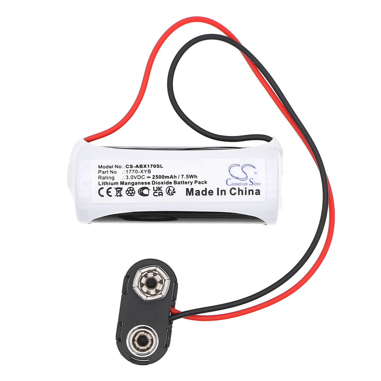 3.0V, Li-MnO2, 2500mAh, 1770-XYB PLC battery fits Ge, Fanuc Series1, 7.5Wh PLC Cameron Sino Technology Limited