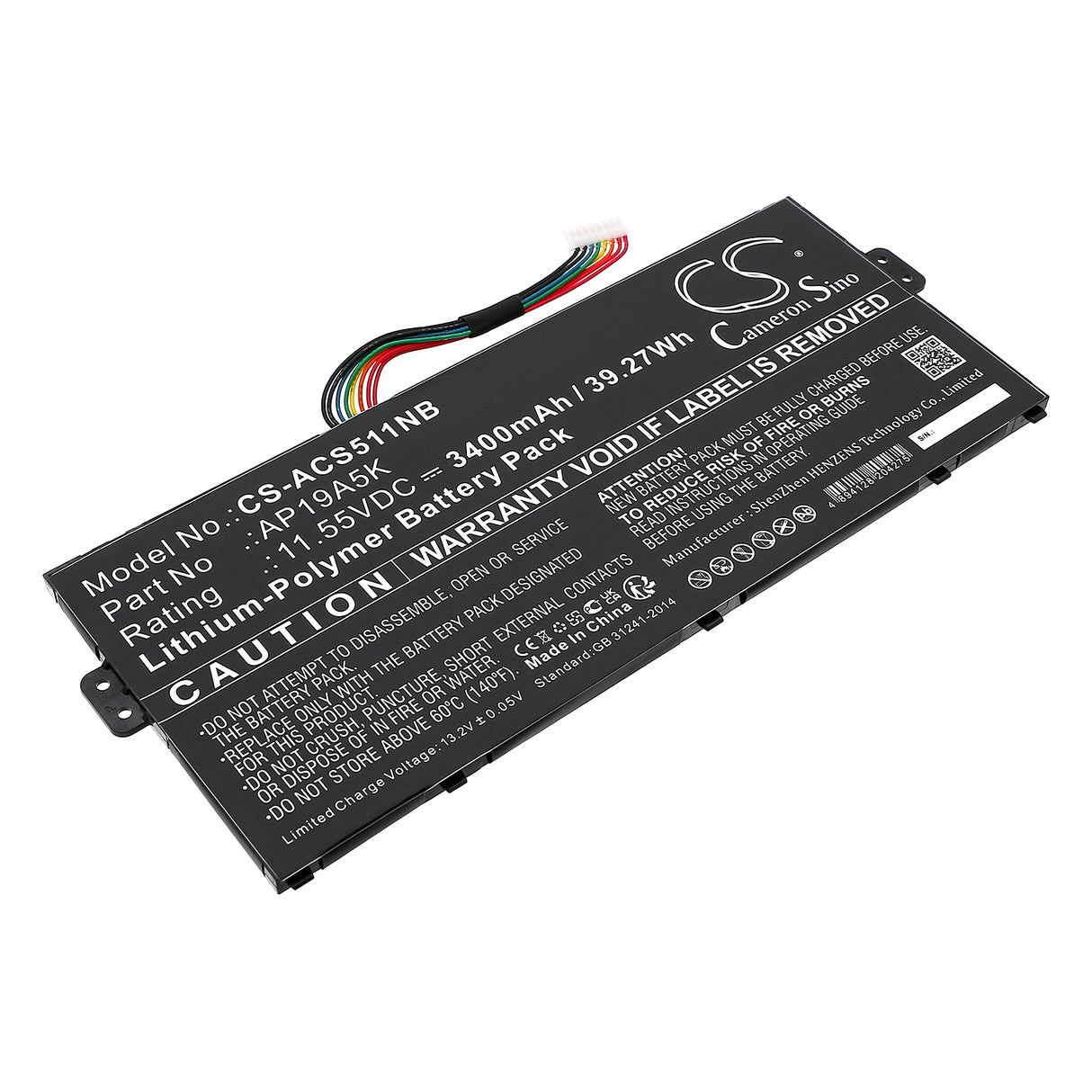 11.55v, Li-ion, 3400mah, Notebook Battery Fits Acer Aspire 5 A515-43, Aspire 5 A515-54, 39.27wh Notebook, Laptop Cameron Sino Technology Limited