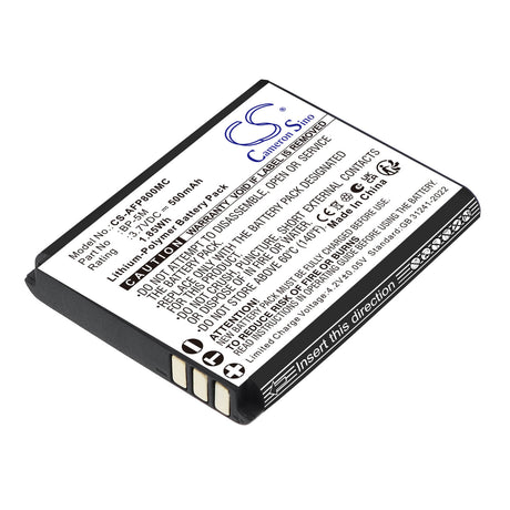 3.7V, Li-Polymer, 500mAh, Camera battery fits AgfaPhoto, BP-5M, Realishot WP8000, 1.85Wh Camera Cameron Sino Technology Limited