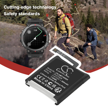 3.87V, Li-Polymer, 500mAh, Smartwatch battery fits Amazfit, PL572428, A2169, A2170, 1.94Wh Smartwatch Cameron Sino Technology Limited