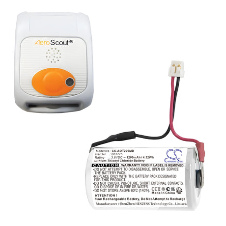 3.6V, Li-SOCl2, 1200mAh, Medical battery fits Aeroscout, B01775, 24, 242, 4.32Wh Medical Cameron Sino Technology Limited (Medical)