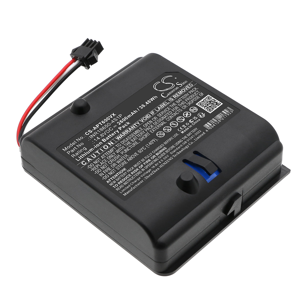 14.8V, Li-ion, 2600mAh, Vacuum battery fits Aiper, Inr18650-4s1p, Mt600, 38.48Wh Vacuum Cameron Sino Technology Limited