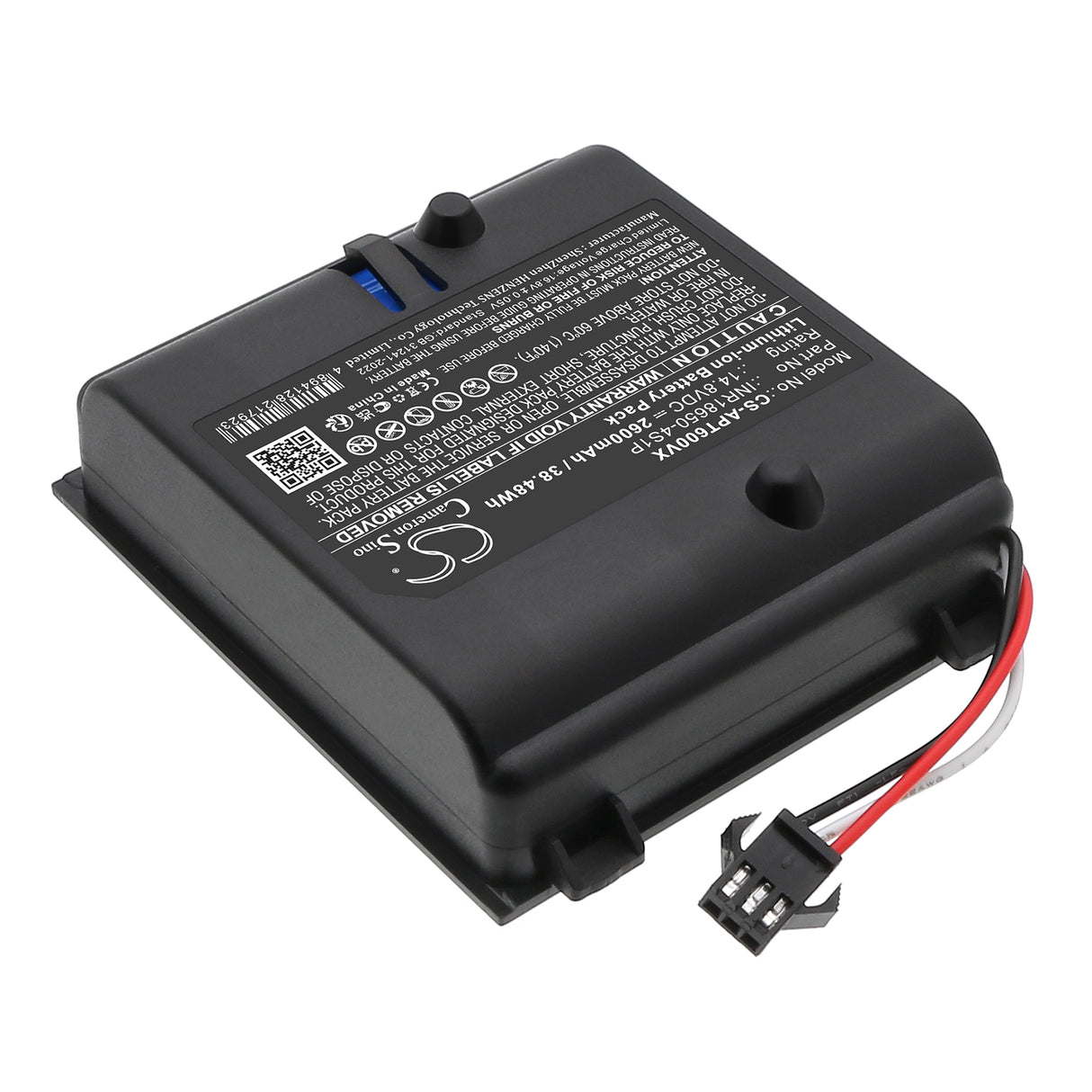 14.8V, Li-ion, 2600mAh, Vacuum battery fits Aiper, Inr18650-4s1p, Mt600, 38.48Wh Vacuum Cameron Sino Technology Limited