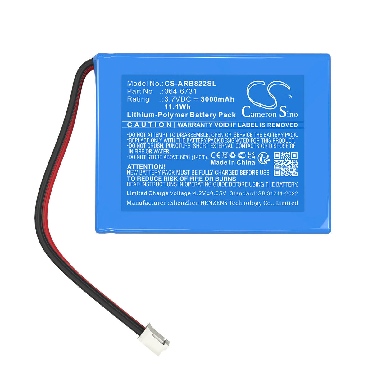 3.7V, Li-Polymer, 3000mAh, PLC battery fits Abb, 364-6731, 3BSC760019E1, 11.1Wh PLC Cameron Sino Technology Limited