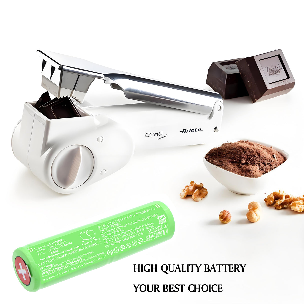 2.4V, Ni-MH, 2000mAh, Vacuum battery fits Ariete, TMK-H T870888, 00C0440A0AR0 TYPE: 440/A, 00C0440A1AR0, 4.8Wh Vacuum Cameron Sino Technology Limited