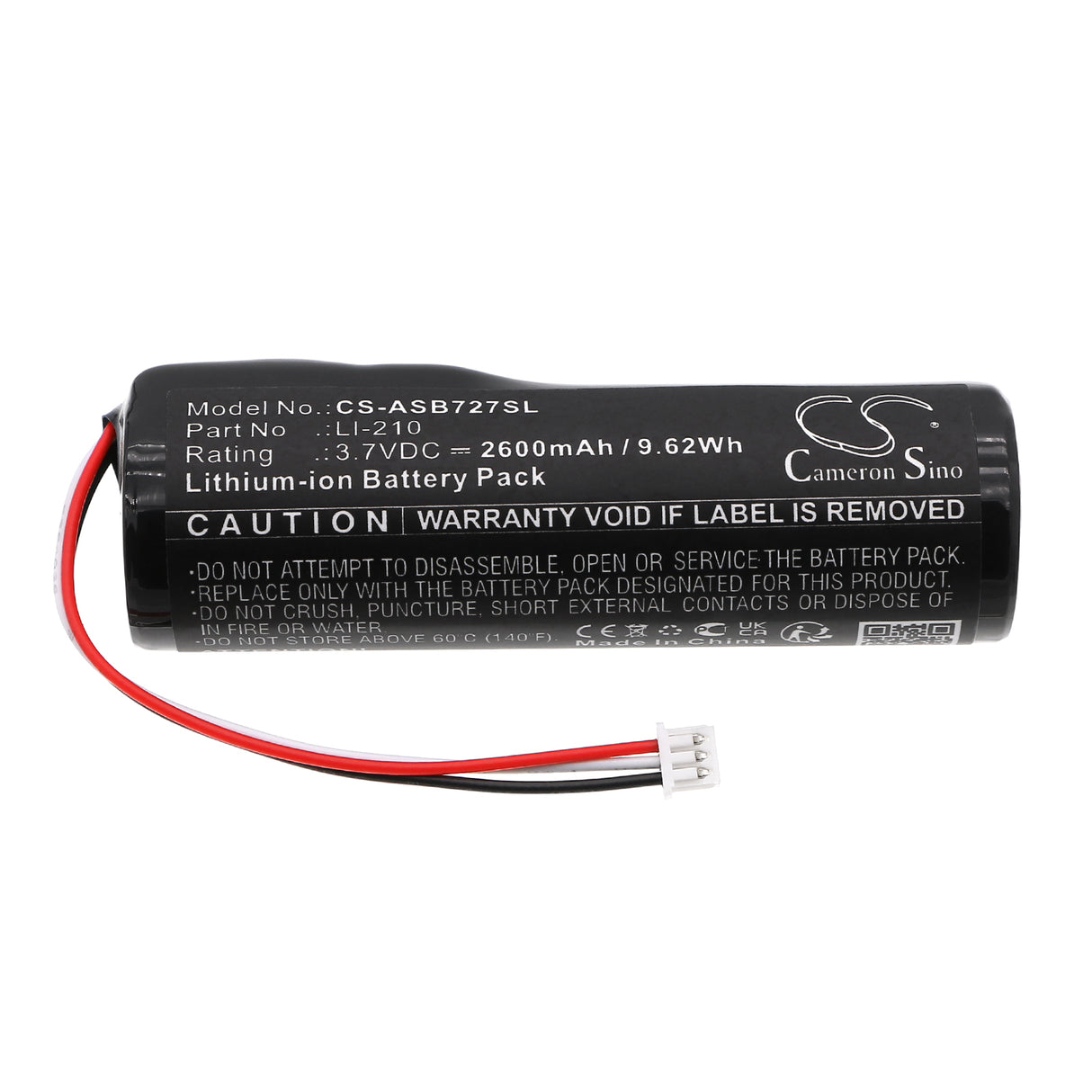 3.7V, Li-ion, 2600mAh, Speaker battery fits Audio-technica, Li-210, At-sb727, Auatsb727, 9.62Wh Speaker Cameron Sino Technology Limited