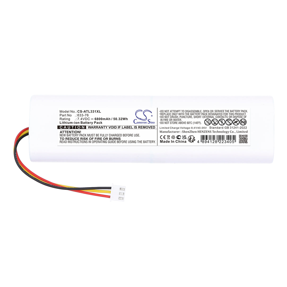 7.4V, Li-ion, 6800mAh, Equipment, Survey, Test battery fits Anritsu, 633-76, S331L, 50.32Wh Equipment, Survey, Test Cameron Sino Technology Limited