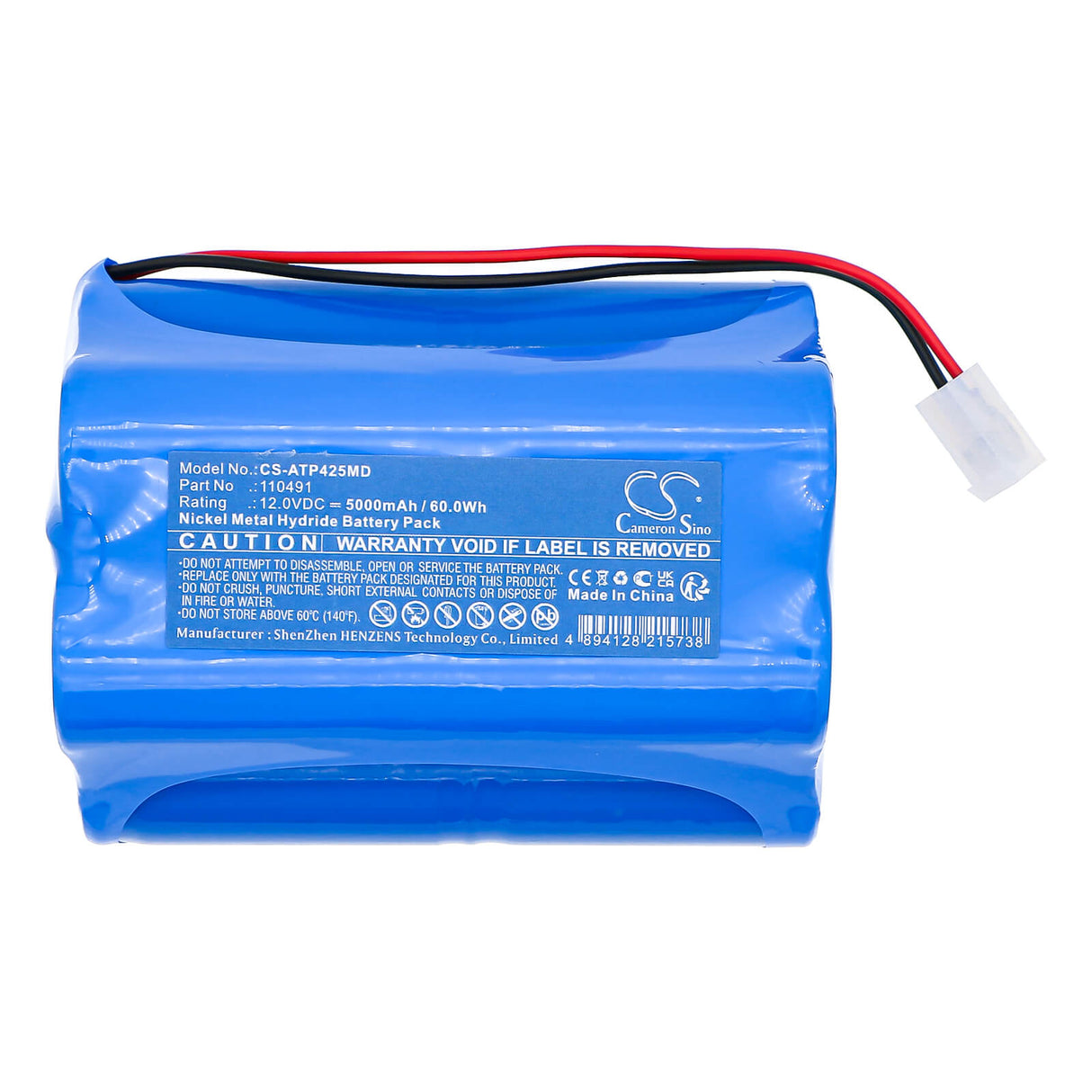 12.0V, Ni-MH, 5000mAh, Medical battery fits Atoms, 110491, Aspirateur Mucosite Atmoport N, Pump Atmoport N, 60.0Wh Medical Cameron Sino Technology Limited (Medical)
