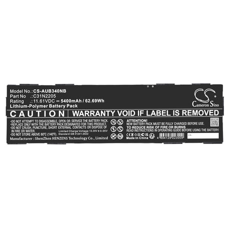 11.61V, Li-Polymer, 5400mAh, Notebook, Laptop battery fits Asus, 0B200-04010000, B3404CV, CM3401FFA, 62.69Wh Notebook, Laptop Cameron Sino Technology Limited