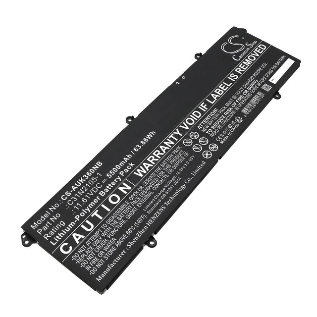 11.61V, Li-Polymer, 5500mAh, Notebook Battery fits Asus, K3605vu, K3605vv, 63.86Wh Notebook, Laptop Cameron Sino Technology Limited