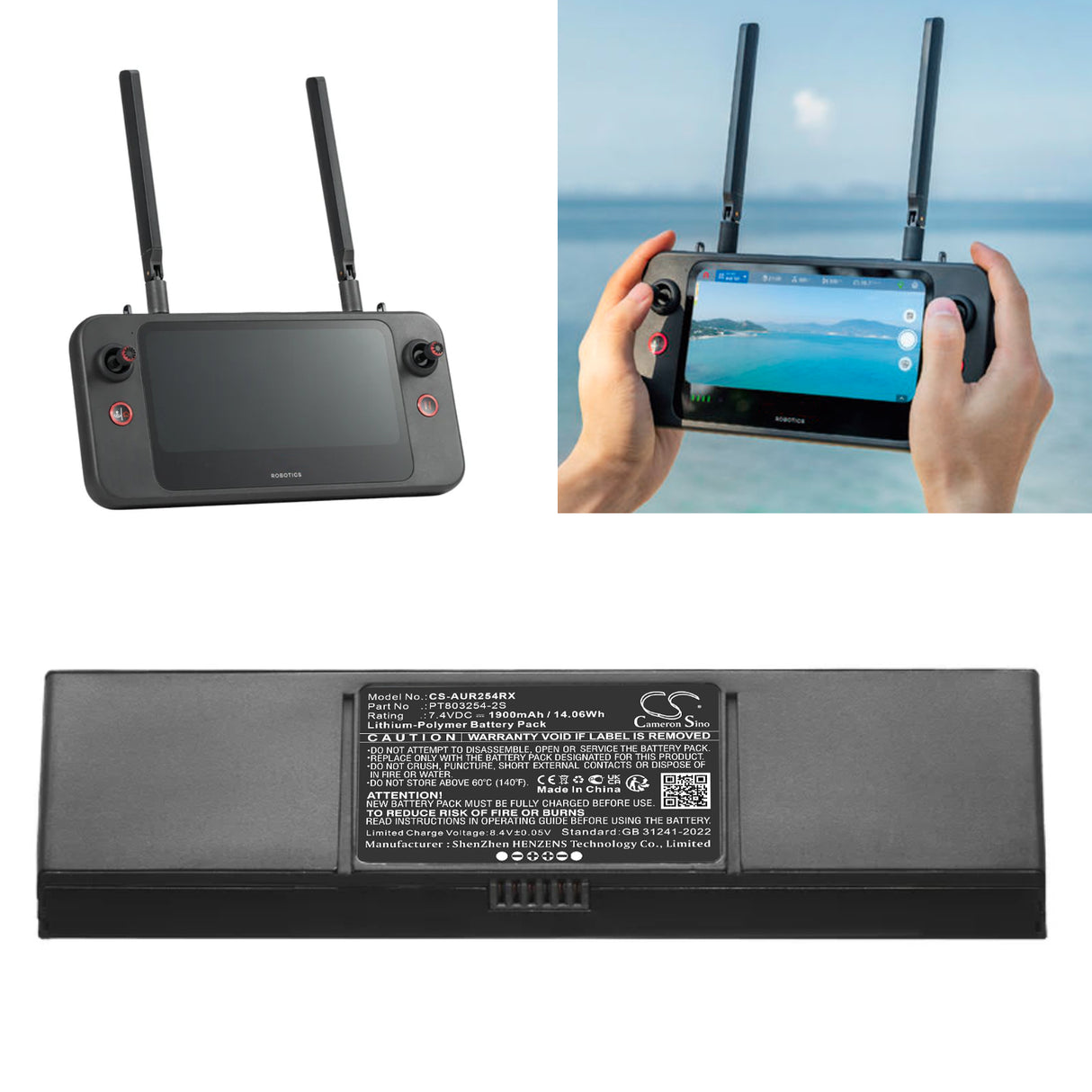 7.4V, Li-Polymer, 1900mAh, Remote Controller battery fits Autel, Pt803254-2s, Robotics Smart Controller Se, 14.06Wh Remote Controller Cameron Sino Technology Limited