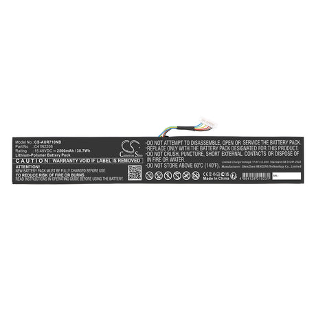15.48V, Li-Polymer, 2500mAh, Notebook, Laptop battery fits Asus, C41N2208, ROG Ally (2023) RC71L NR2301L, 38.7Wh Notebook, Laptop Cameron Sino Technology Limited