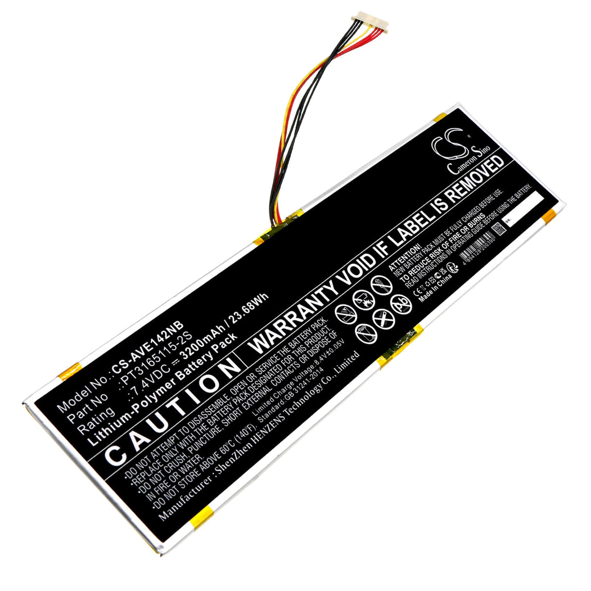 7.4V, Li-Polymer, 3200mAh, Notebook Battery fits Avita, Essential Ne14a2, 23.68Wh Notebook, Laptop Cameron Sino Technology Limited