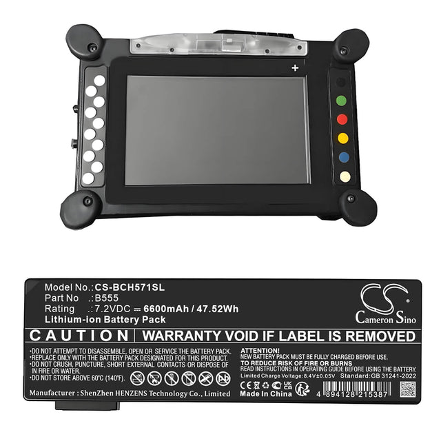 7.2V, Li-ion, 6600mAh, Diagnostic Scanner battery fits Bosch, B555, 3571-0100 Iflex Obd, 47.52Wh Diagnostic Scanner Cameron Sino Technology Limited
