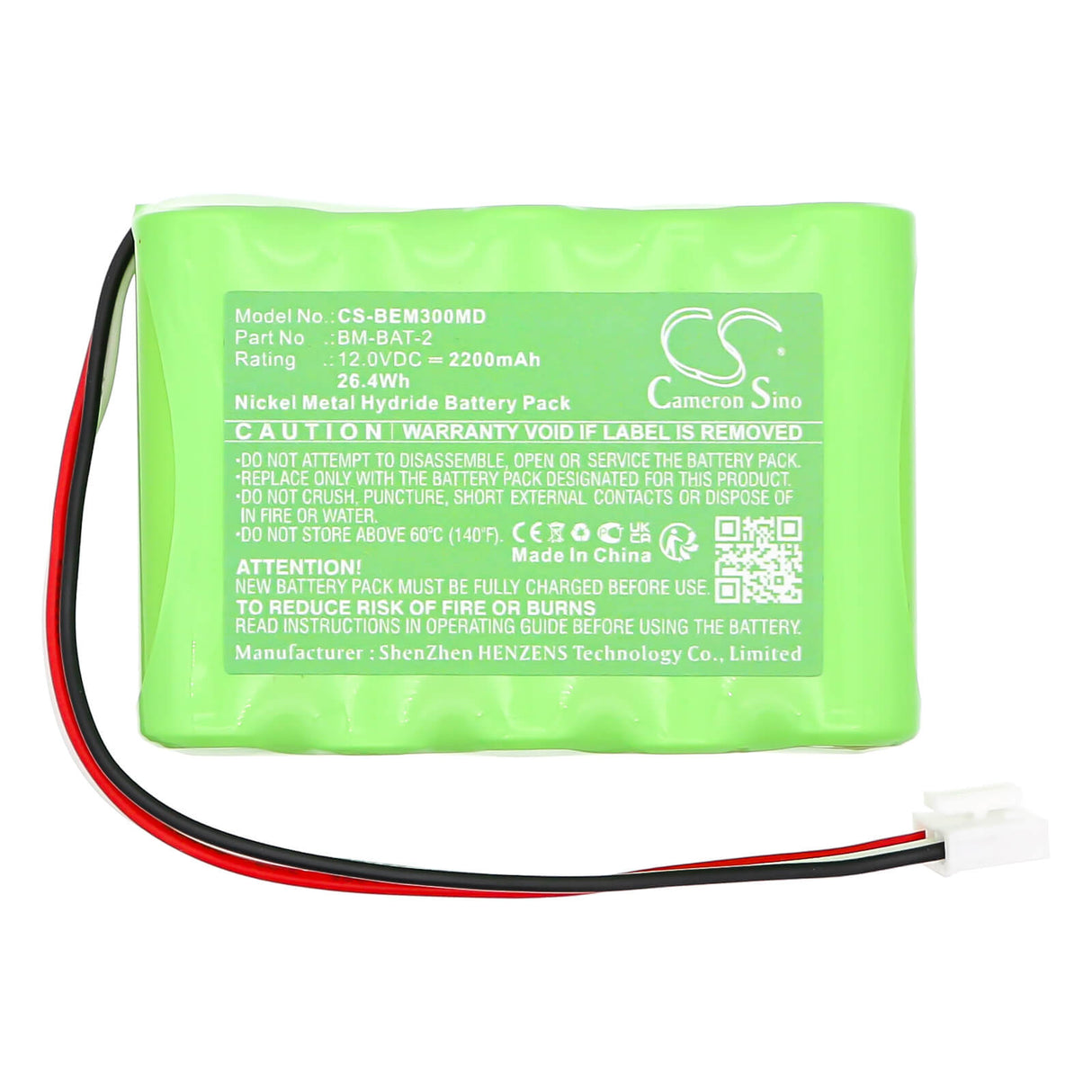 12.0V, Ni-MH, 2200mAh, Medical battery fits Bionet, BM-BAT-2, BM3, BM3 Vet, 26.4Wh Medical Cameron Sino Technology Limited (Medical)