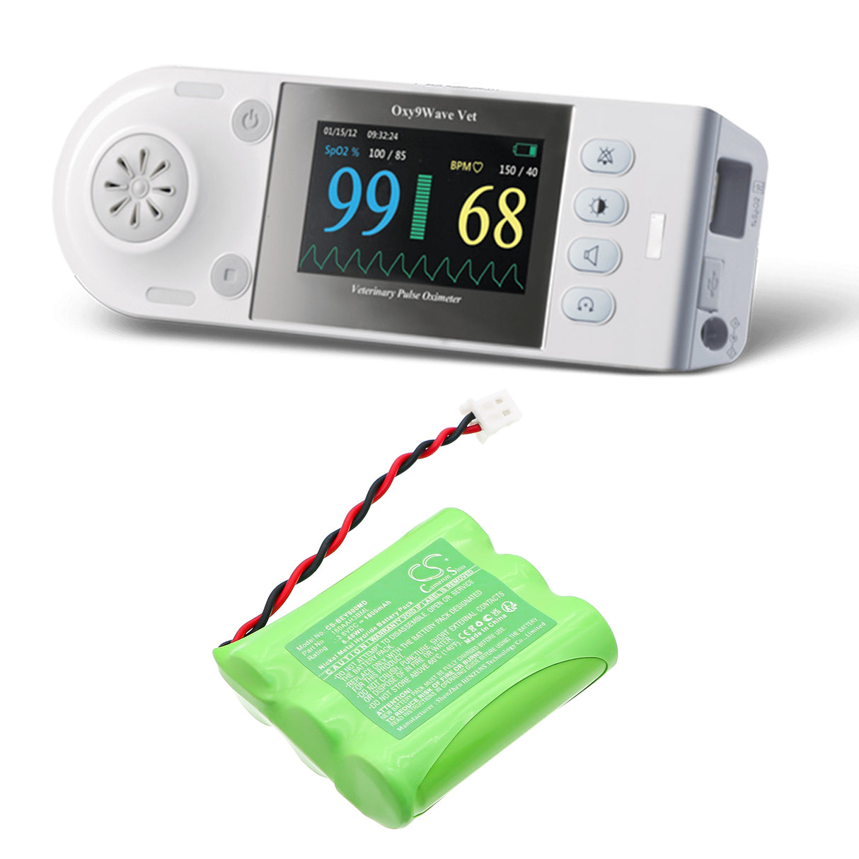 3.6V, Ni-MH, 1800mAh, Medical battery fits Bionet, 180aah3bml, Oxy9 Vet, 6.48Wh Medical Cameron Sino Technology Limited (Medical)