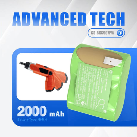 2.4V, Ni-MH, 2000mAh, Power Tools battery fits Black & Decker, 9073, 9073 Type 1, 4.8Wh Power Tools Cameron Sino Technology Limited
