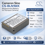 7.6V, Li-ion, 1050mAh, Camera battery fits Olympus, Bln-1, Em1 Ii, E-m1 Ii, 7.98Wh Camera Cameron Sino Technology Limited (Camera)