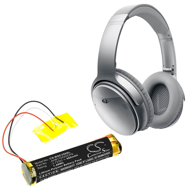 3.7V, Li-Polymer, 400mAh, Headset battery fits Bose, Ahb110520cps, 419811, Qc35, 1.48Wh Wireless Headset Cameron Sino Technology Limited