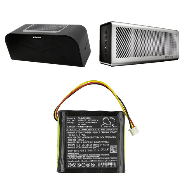 Speaker Battery For Klipsch, Kmc1 7.4v, 4400mah - 0.67wh Speaker Cameron Sino Technology Limited