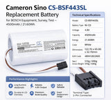 4.8V, Ni-CD, 4500mAh, Equipment, Survey, Test battery fits BOSCH, 4-VR4D 1643-1, 680 S, FACOM GTR68, 21.60Wh Equipment, Survey, Test Cameron Sino Technology Limited