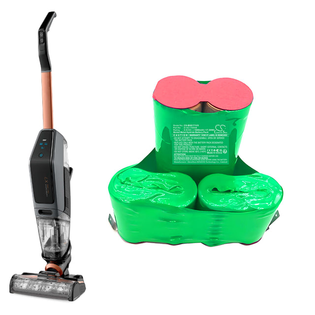 9.6V, Ni-MH, 1800mAh, Vacuum battery fits Bissell, D-sc1700x8, 1719 Cordless Vacuum Spot, 1719 Stain Cleaner, 17.28Wh Vacuum Cameron Sino Technology Limited
