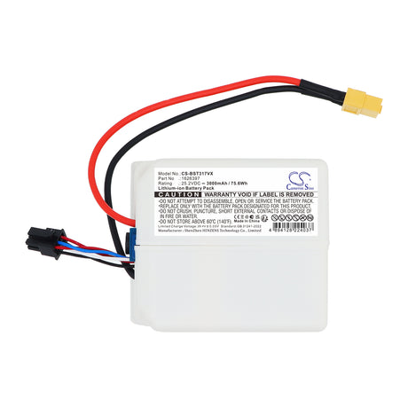 25.2V, Li-ion, 3000mAh, Vacuum battery fits Bissell, 1626397, 3175+, 3177+, 75.6Wh Vacuum Cameron Sino Technology Limited