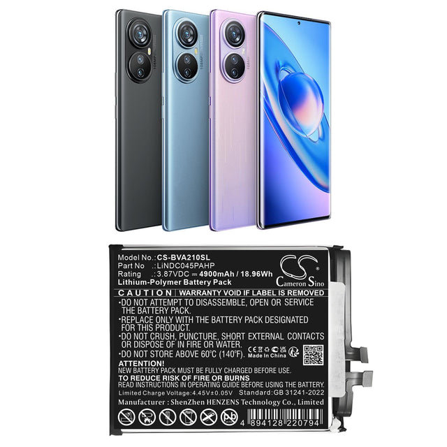 3.87V, Li-Polymer, 4900mAh, Mobile, SmartPhone battery fits Blackview, LiNDC045PAHP, A200 Pro, 18.96Wh Mobile, SmartPhone Cameron Sino Technology Limited