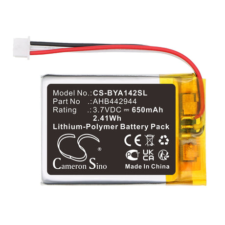 3.7V, Li-Polymer, 650mAh, BabyPhone battery fits Babymoov, AHB442944, A014204, A014303, 2.41Wh BabyPhone Cameron Sino Technology Limited