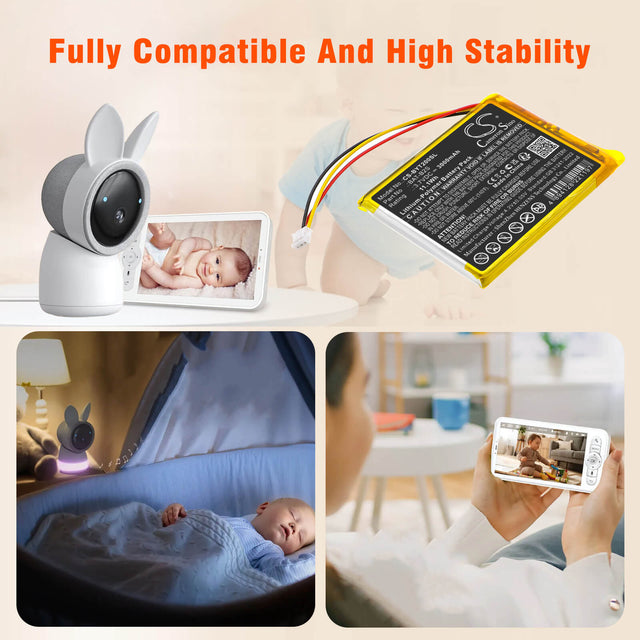 Batterie de remplacement pour moniteurs pour bébé (Jeeber VB805, Babytime BT-2S, TrueLife NannyCam R7, ieGeek Baby 1T, Arenti Ainanny, Boifun, Deatti BM101-M) – 3000mAh BabyPhone Cameron Sino Technology Limited