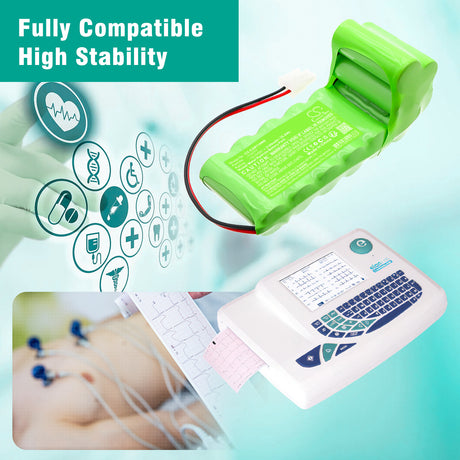 12.0V, Ni-MH, 2100mAh, Medical battery fits Cardioline, 110777, ECG ELAN 1100, 25.2Wh Medical Cameron Sino Technology Limited (Medical)