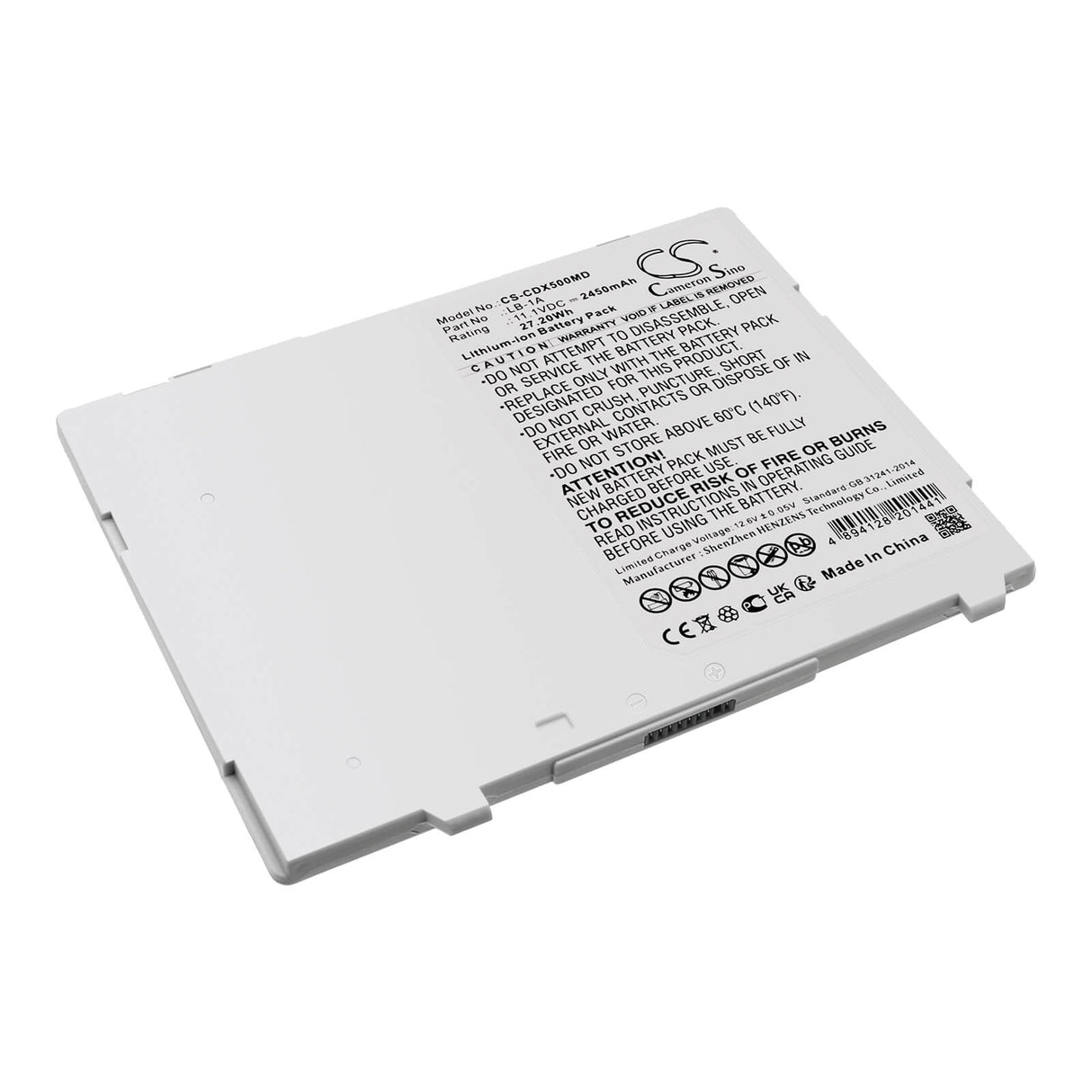 11.1V, Li-ion, 2450mAh, Medical battery fits Canon, 1877a255, Cxdi-401c Wireless, Cxdi-401cw, 27.20Wh Medical Cameron Sino Technology Limited (Medical)