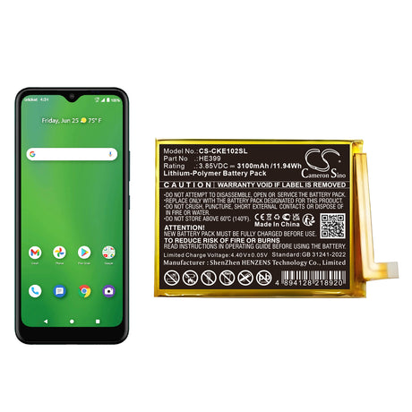 3.85V, Li-Polymer, 3100mAh, Mobile, SmartPhone battery fits Cricket, He399, Ec1002, Ovation 2, 11.94Wh Mobile, SmartPhone Cameron Sino Technology Limited