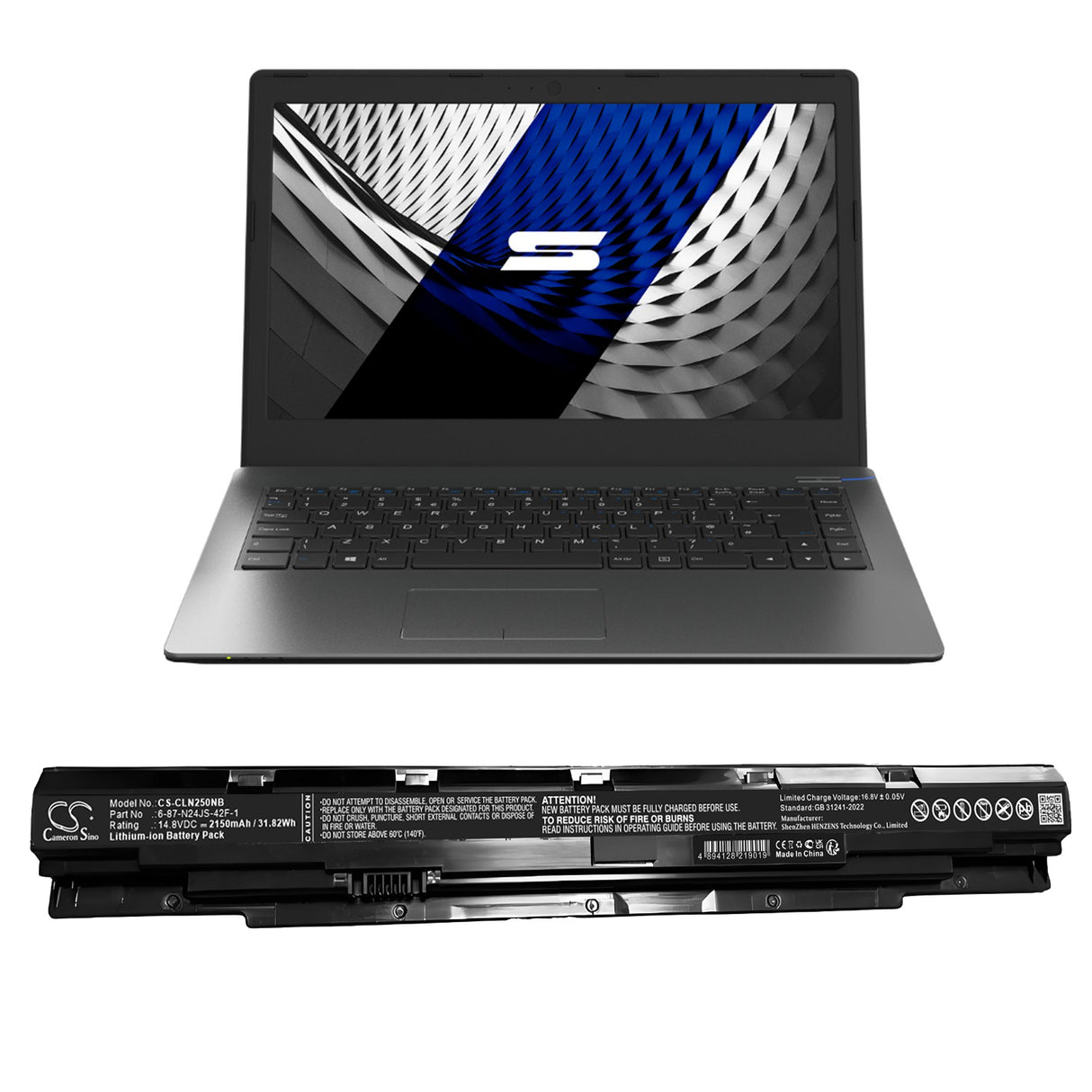 14.8V, Li-ion, 2150mAh, Notebook, Laptop battery fits Schenker, S406, S406-hwd, 31.82Wh Notebook, Laptop Cameron Sino Technology Limited