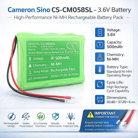 3.6V, Ni-MH, 500mAh, Battery Pack battery sized at 4/5F6-3S1P, 1.80Wh Battery Pack Cameron Sino Technology Limited