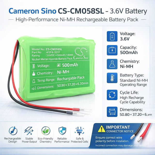 3.6V, Ni-MH, 500mAh, Battery Pack battery sized at 4/5F6-3S1P, 1.80Wh Battery Pack Cameron Sino Technology Limited