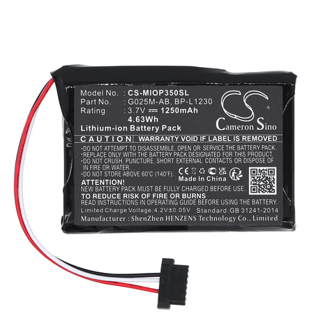 3.7V, Li-ion, 1250mAh, Battery Pack battery fits , CS-CM059SL, 4.63Wh Battery Pack Cameron Sino Technology Limited