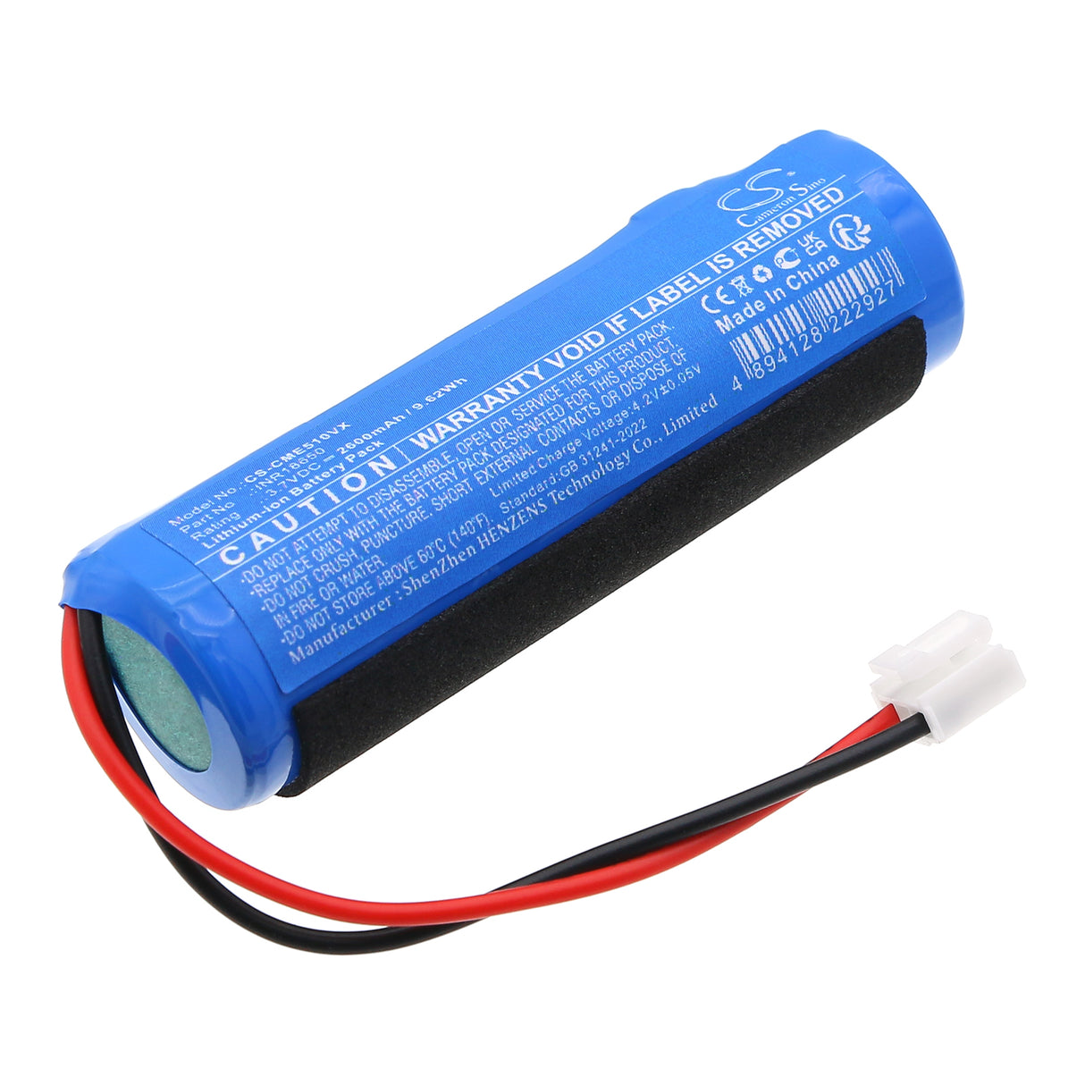 3.7V, Li-ion, 2600mAh, Vacuum battery fits Cecotec, INR18650, 5100, Conga Immortal Extreme 3.7V, 9.62Wh Vacuum Cameron Sino Technology Limited