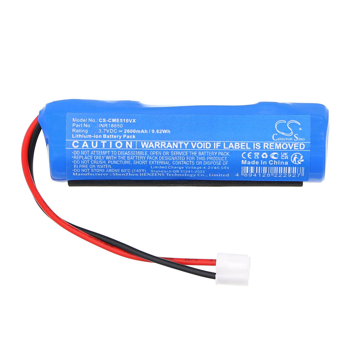 3.7V, Li-ion, 2600mAh, Vacuum battery fits Cecotec, INR18650, 5100, Conga Immortal Extreme 3.7V, 9.62Wh Vacuum Cameron Sino Technology Limited