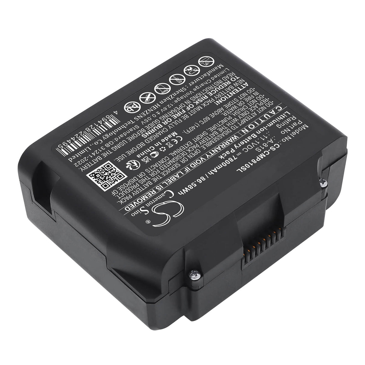 11.1V, Li-ion, 7800mAh, Equipment, Survey, Test battery fits Comptyco, A-81S, A-81S Fusion Splicer, FS-60C Fusion Splicer, 86.58Wh Equipment, Survey, Test Cameron Sino Technology Limited
