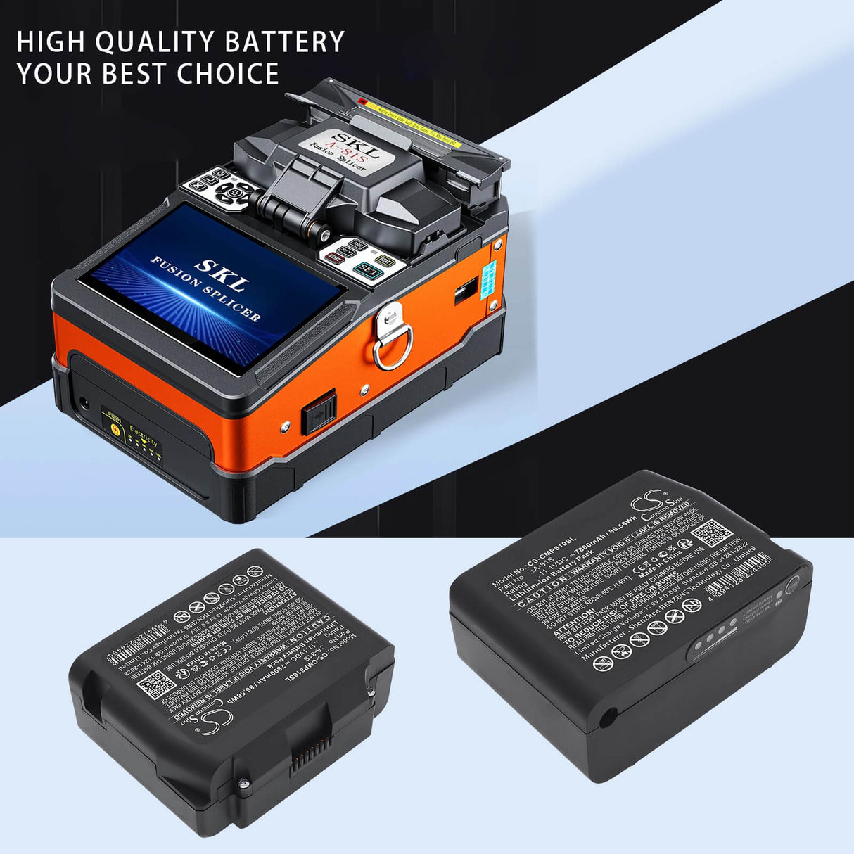 11.1V, Li-ion, 7800mAh, Equipment, Survey, Test battery fits Comptyco, A-81S, A-81S Fusion Splicer, FS-60C Fusion Splicer, 86.58Wh Equipment, Survey, Test Cameron Sino Technology Limited