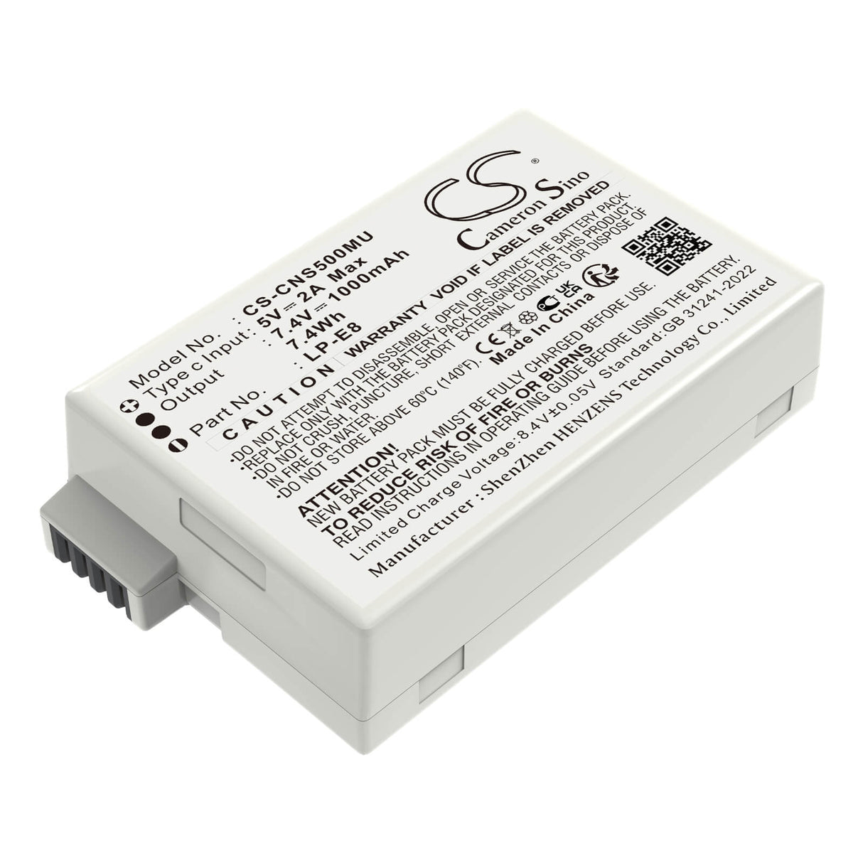 7.4V, Li-ion, 1000mAh, Camera battery fits Canon, Lp-e8, Ef-s, Eos 550d, 7.4Wh Camera Cameron Sino Technology Limited (Camera)