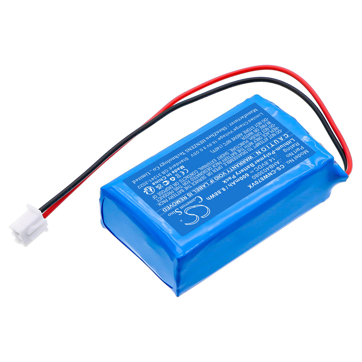 14.8V, Li-Polymer, 600mAh , Vacuum battery fits Cecotec, Ahb403080, Conga Winrobot 870, 8.88Wh Vacuum Cameron Sino Technology Limited