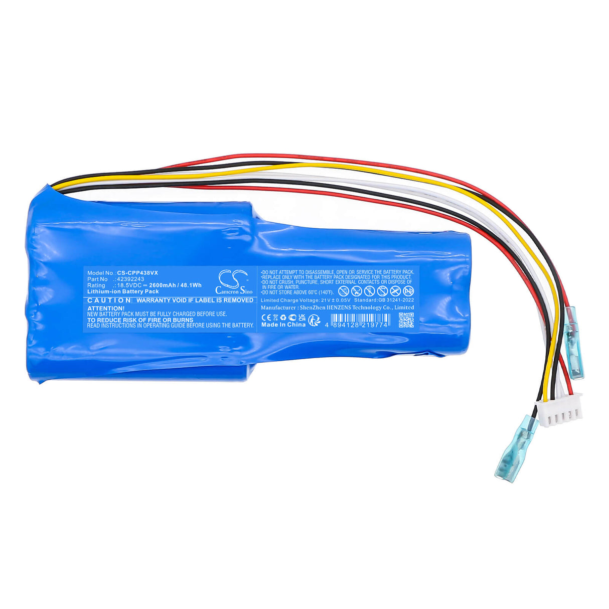 18.5V, Li-ion, 2600mAh, Vacuum battery fits Concept, 42392243, VP4380, 48.1Wh Vacuum Cameron Sino Technology Limited