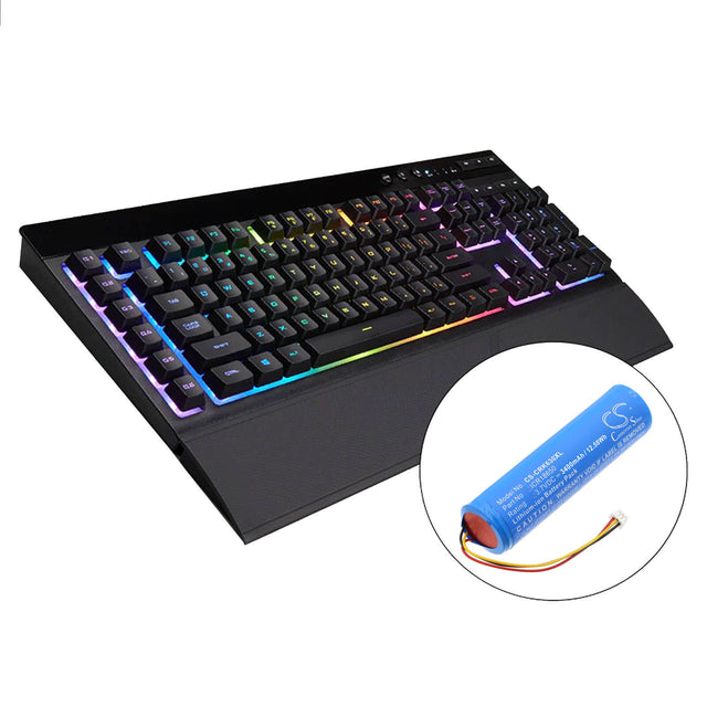 3.7V, Li-ion, 3400mAh, Keyboard,Mouse battery fits Corsair, ICR18650, K57, K57 RGB Wireless Gaming Keyboa, 12.58Wh Keyboard,Mouse Cameron Sino Technology Limited
