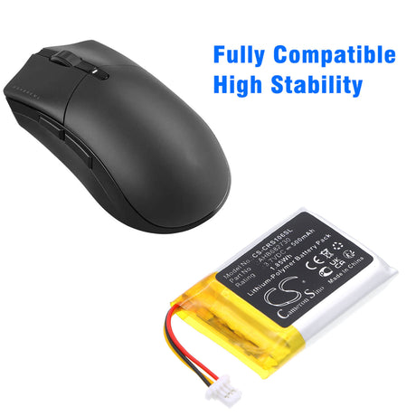 3.7V, Li-Polymer, 500mAh, Keyboard,Mouse battery fits Corsair, AHB682730, RGP0106, Sabre Wireless Gaming Mouse, 1.85Wh Keyboard,Mouse Cameron Sino Technology Limited