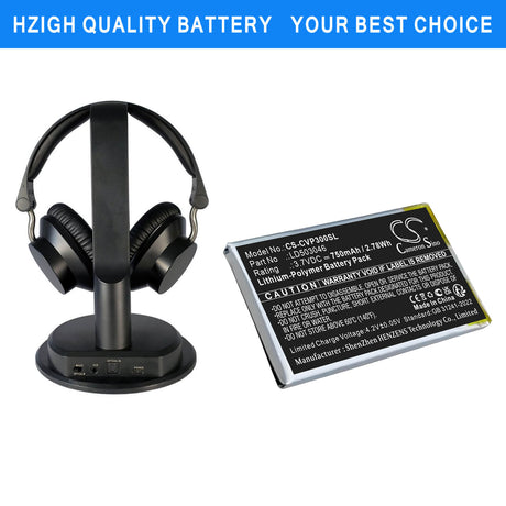 3.7V, Li-Polymer, 750mAh, Wireless Headset battery fits Cgv, LD503046, Prelude 3, 2.78Wh Wireless Headset Cameron Sino Technology Limited
