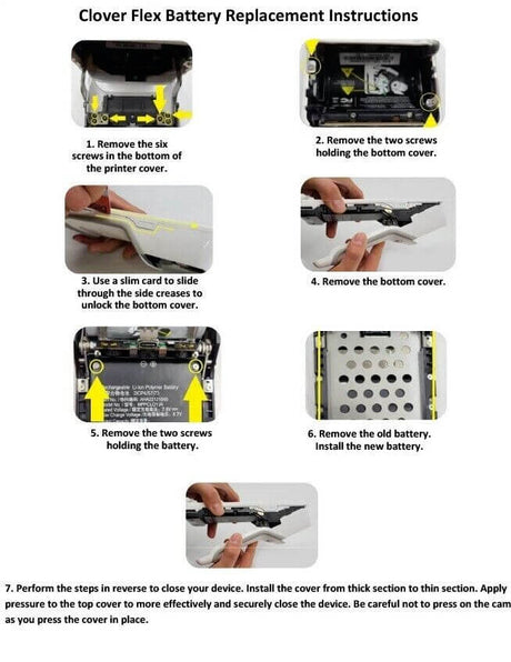 7.6V, Li-Polymer, 2100mAh, Payment Terminal battery fits Clover, Aha22121001, C401u, Flex, 15.96Wh Payment Terminal Cameron Sino Technology Limited