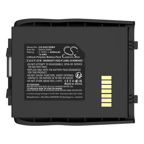 3.7V, Li-Polymer, 4000mAh, Barcode Scanner battery fits Datalogic, 50-btec, Lynx, 14.8Wh Barcode Scanner Cameron Sino Technology Limited